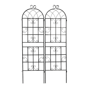 Set di 4 tralicci da giardino in metallo antiruggine neri da 180 cm x 50 cm per piante rampicanti - Product Image 6