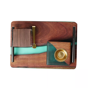 เซ็ตถาดไม้ & เรซิ่น/อีพ็อกซี่อาหรับ Bakhoor,ชุดเตาน้ำมันหอมระเหยที่ทำจากไม้โบราณพร้อมกล่องอะคริลิคฝาไม้ - Product Image 2