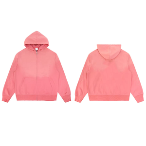 Survêtement à capuche décontracté brodé en molleton épais 100 % coton délavé style vintage, coupe oversize, pour la vente en gros - Product Image 2
