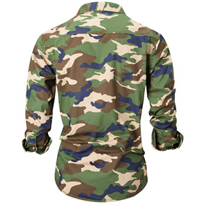 Camisa de Camuflaje para Hombre, con Botones, de Poliéster y Algodón Satinado, Manga Corta, Informal, para Trabajo al Aire Libre, Tela Resistente, Personalizable OEM - Product Image 3