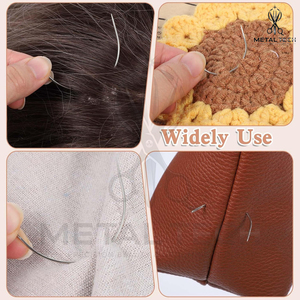 Aiguilles courbées en C multi-tailles en acier inoxydable pour extensions capillaires, couture de trames et personnalisation de perruques – Kits d'aiguilles - Product Image 6