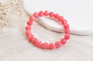 Natural Pink Jade Gemstone <b>Bracelet</b> Handmade Beaded Crystal <b>Bracelet</b> Birthstone Gift <b>Healing</b> Jewelry for Women - Product Image 2