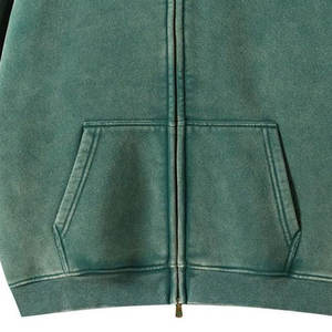 Sweat à capuche délavé pour homme, style vintage décontracté, streetwear basique, en mélange de coton doux et confortable, en promotion - Product Image 3