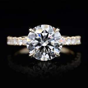 Bague de fiançailles solitaire en platine 950 avec moissanite VVS DIAM, halo caché, monture pavé, certifiée IGI, bijoux de luxe sur mesure - Product Image 2