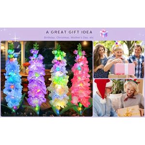 Op Zonne-Energie Aangedreven Hyacint Bloem Licht Energie-Efficiënte Duurzame Tuin Tuin Terras Kleurveranderende Buitentuin - Product Image 2