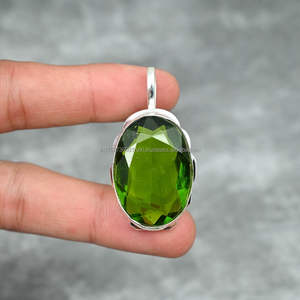 Pendentif en argent sterling 925, pendentif fait main péridot bijoux cadeau pour elle/lui cadeau de noël - Product Image 4
