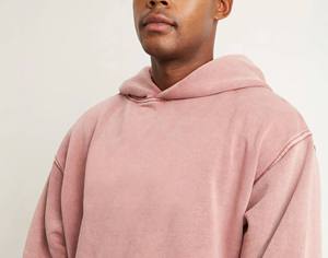 Sudadera con Capucha Lisa de Color Sólido, 100% Algodón, para Hombre, con Lavado Ácido, Estampado Digital, Talla Grande, Hombros Caídos - Product Image 5