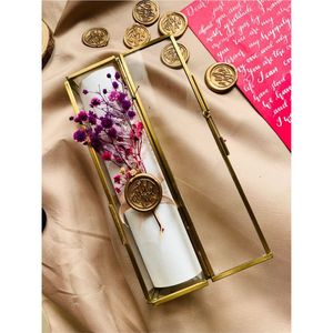 Luxury Brass Glass Scroll <b>Box</b> Elegant Wedding Invitation <b>Box</b> Wholesale Clear Keepsake Jewelry Organizer Decorative <b>Gift</b> <b>Box</b> - Product Image 5