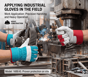 Guantes DE SEGURIDAD Canadian Rigger de alta calidad Guantes de trabajo de construcción industrial de cuero dividido reforzado con doble palma - Product Image 6