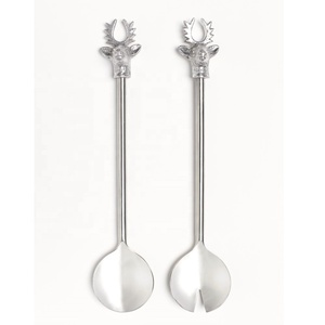 Juego de utensilios de cocina de acero inoxidable con mango hecho a mano, juego de vajilla irrompible con nudo único - Product Image 5