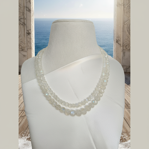 Collar de cuentas de piedra lunar arcoíris brillante para mujer - Ideal para bodas y ocasiones de regalo - Product Image 2