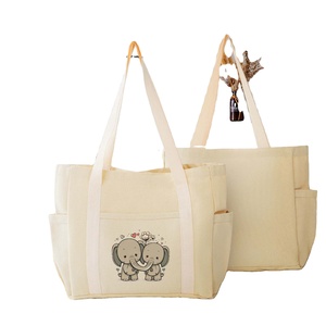 กระเป๋าผ้าแคนวาสสำหรับผู้หญิงขนาดใหญ่พิมพ์โลโก้ออกแบบได้ตามต้องการสำหรับปาร์ตี้สุดสัปดาห์ชายหาด - Product Image 1