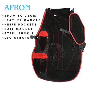 Juego de Herramientas de Herrador Premium Rojo y Negro con Delantal de Trabajo, Tenazas de Fuego de Boca Redonda, Separador de Zapatos Largo, Tenazas de Forja de Acero y Martillo para Clavos - Product Image 2