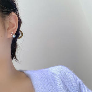 Boucles d'oreilles en perles de chanvre d'eau de mer Aurora de 8-9 mm, perles impeccables, argent pur S925, style pendentif fin avec boîte - Product Image 1