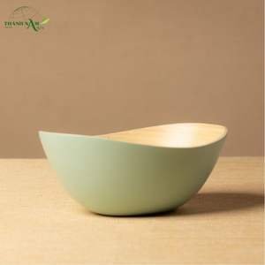 ชามไม้ไผ่แบบคลาสสิกสั่งทำพิเศษ เป็นมิตรกับสิ่งแวดล้อม ใช้แล้วทิ้งได้ เหมาะสำหรับงานเลี้ยงอาหารค่ำ พร้อมเคลือบสีอ่อน - Product Image 6