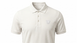 Polo à manches courtes blanc pour homme en coton piqué avec logo brodé sur le devant, décontracté, respirant, coupe classique - Product Image 1