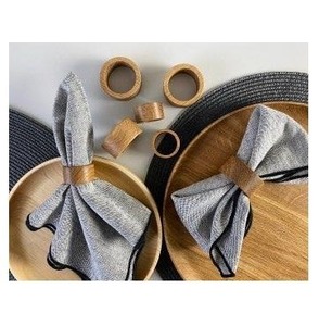 Decorative Wooden Napkin Ring <b>Set</b> Natural Solid Wood Napkin Ring for Dining Table Styling - Product Image 6