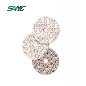 SANG OEM Disque de polissage diamanté à liant résineux 4 pouces 3 étapes pour marbre, granit, pierre, polissage rapide, pour meuleuse d'angle - Product Image 1