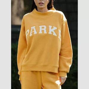 Women's Winter <b>Sequined</b> Printed Embroidery Graphic Cotton Streetwear Sweatshirt Mockneck <b>Long</b> <b>Sleeve</b> Pullover <b>Tops</b> OEM Service - Product Image 2