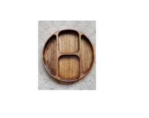 Plateau de service en bois poli fait main, moderne, 4 compartiments, écologique, pour organiser les collations et les condiments, ustensile de cuisine pour tous - Product Image 1