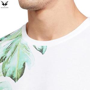 Camisetas de Buena Calidad Blancas con Detalles Verdes, Transpirables, con el Diseño Más Reciente, Servicio OEM, Camisetas de Hombre 100% Algodón Tejido - Product Image 5
