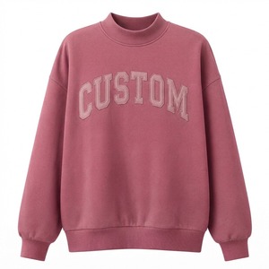 Cozy Custom Embroidered Letter Sweatshirt Women's Loose Fit <b>Mock</b> <b>Neck</b> Pullover Long Sleeve <b>Top</b> Casual Fashion Wear - Product Image 4
