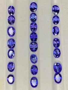 แทนซาไนต์ธรรมชาติทรงรี  แทนซาไนต์สีน้ำเงินเจียระไน  ขนาด 6x4 มม. 7x5 มม. 6x8 มม.  อัญมณีเม็ดเดี่ยวสำหรับทำเครื่องประดับ - Product Image 3