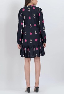 Vestido Mini de Verano para Mujer, Estampado de Jardín, con Dobladillo en Capas, Cintura Elástica, Estilo Fluido, Cómodo, Informal, 100% Algodón, ¡Oferta! - Product Image 3