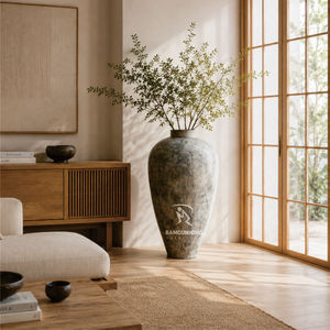 Concrete <b>Vase</b> Minimalist Design Durable Living Room - Product Image 2