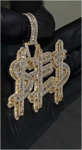 Colgante Personalizado con Letra en Moissanita VVS1, Joyería Hip Hop, Plata de Ley 925, Chapado en Oro Rosa, Unisex - Product Image 5