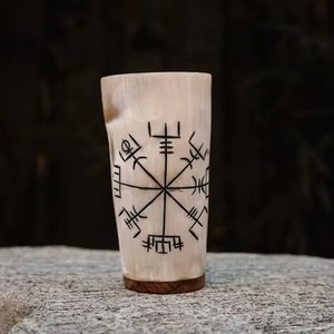 Taza de Cuerno de Búfalo Ecológica Personalizada, Hecha a Mano, Pulida, con Parte Superior Corta, para Beber, Decoración de Bodas, Regalo, Dios, Gracia - Product Image 5