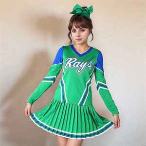 Tenue de cheerleading personnalisée OEM de qualité supérieure pour femmes, ensembles de strass 100 % polyester, confortables et sur mesure - Product Image 5
