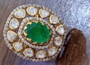 Women's Green Doublet Floral Oval Cluster Classic Vintage Style <b>Gold</b> Plated Silver <b>Cocktail</b> <b>Ring</b> Wedding Engagement Amaira - Product Image 4