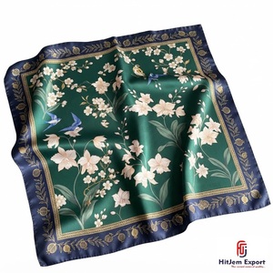 Écharpe carrée élégante personnalisée, tissu léger de qualité supérieure, fabricant OEM ODM, produits textiles personnalisés Borneo, approvisionnement en gros, faible MOQ - Product Image 1