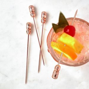 Set di 4 Spiedini per Cocktail Tiki in Rame, Spiedini per Bevande in Acciaio Inossidabile Resistente da 5 Pollici, Accessori per Bar - Product Image 3