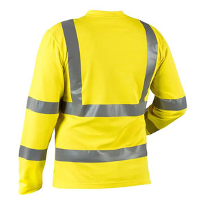 Hi Vis Lightweight Breathable Fabric High Visibility T-<b>Shirts</b> Workwear Reflective Safety Long Sleeve Construction T-<b>Shirts</b> - Product Image 4