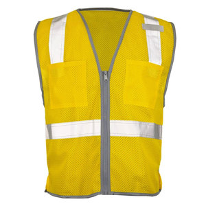 High Visibility Reflective Vest Front Pocket Construction <b>Worker</b> Safety Work Clothing Night Duty Security Vest <b>Jackets</b> - Product Image 2