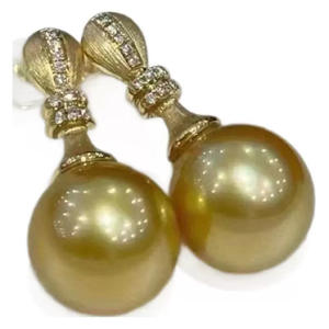Pendientes Largos de Oro de 14K con Perlas Naturales de Agua Dulce, Serie Temperamento, Venta al Por Mayor del Fabricante - Product Image 5