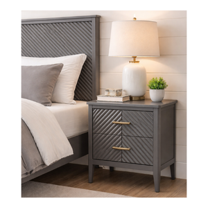 CAIRNDALE Modern Wooden <b>Bedside</b> <b>Table</b> 2 Drawers Bedroom Furniture Nightstand Living Room ODM OEM Customize Service - Product Image 1