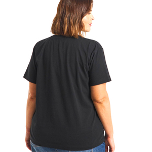Tela Jersey 100% Algodón Puro de Alta Calidad, Negra, Bordada con Cuentas Florales, Cuello Redondo Extra Grande para Mujer, Secado Rápido, Impresión Personalizada - Product Image 2
