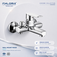 Nouvelle Mitigeur de bain thermostatique monocommande en céramique chromé poli, design moderne, à fixation murale, pour usage hôtelier