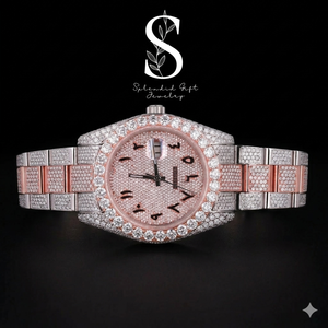 Reloj de Cuarzo de Lujo Unisex Chapado en Oro Rosa de 18K y Plata 925 con Diamante Moissanita Cultivado en Laboratorio, Estilo Ejecutivo, Joyería de Moda - Product Image 1