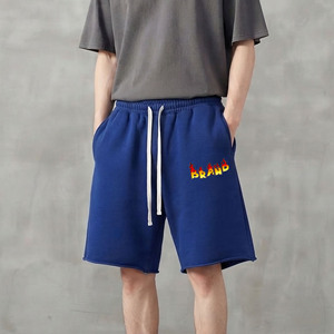 Shorts en molleton pour homme de haute qualité, 100 % coton bio, style jogger, couleur unie, streetwear, coupe ample, hip hop. - Product Image 4
