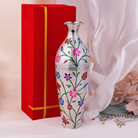 Vase à fleurs en laiton gaufré style vintage moderne, artisanat unique, décoratif, fait main, durable, écologique, pour coin de table de salon