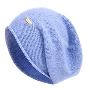 Bonnet d'hiver décontracté en coton/laine tricoté, réglable, doux et chaud, côtelé, avec revers, extensible, personnalisable avec logo, pour hommes et femmes - Product Image 1