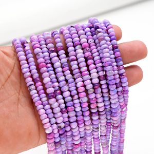 Cuentas facetadas de ópalo lavanda natural en forma de rondel de 5 mm y 6 mm, venta al por mayor, cuentas de ópalo púrpura en forma de gemas, hilo de 13 pulgadas para la fabricación de joyas - Product Image 6