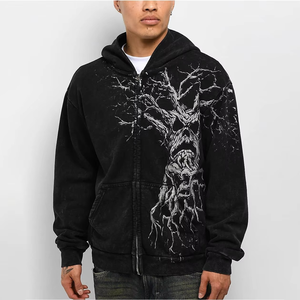 Nouveau sweat à capuche polaire pour homme 100 % coton, coupe droite, avec logo personnalisé brodé, demi-zip, épaules tombantes, épais, pour l'hiver - Product Image 1