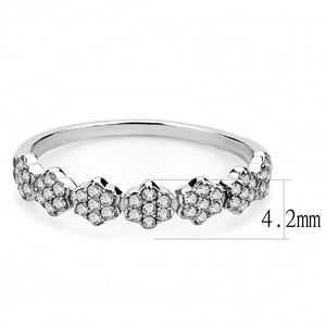 DA102 High Polished Stainless Steel <b>Ring</b> with AAA Grade Clear CZ Dishes & <b>Plates</b> - Product Image 2