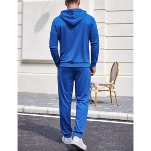 Custom Men's Winter Hooded Solid Color Breathable Lightweight <b>Tracksuit</b> Drawstring Jacket Regular Fit Pants Quick Dry Sports Gym - Product Image 3
