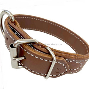 Collier de chien en cuir de qualité supérieure cousu et riveté de haute qualité Collier pour animaux de compagnie dans toutes les tailles personnalisées Fabriqué en Inde - Product Image 1